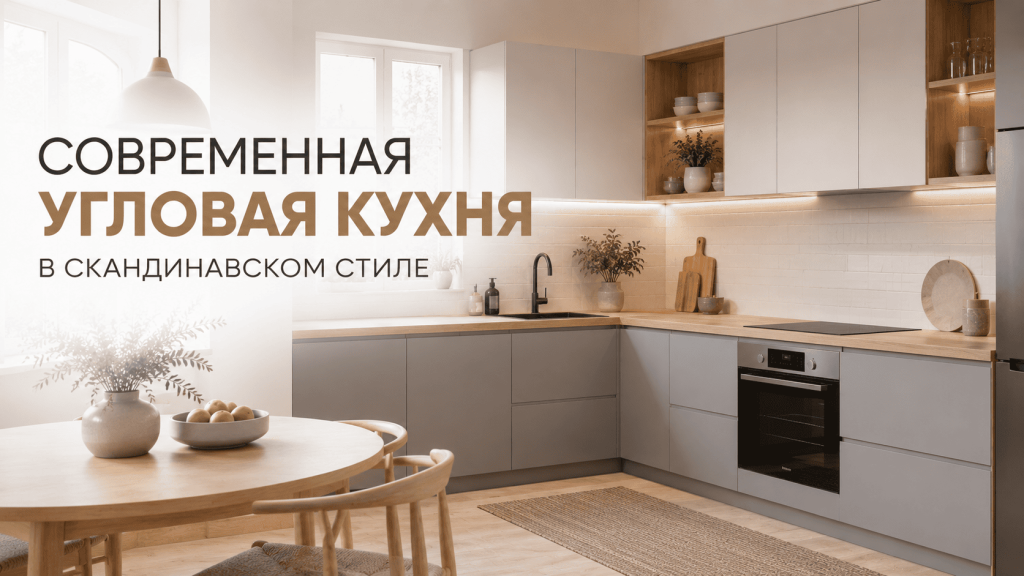 Угловая кухня: как выжать максимум из сложного пространства и избежать ошибок 1 Современная угловая кухня в скандинавском стиле